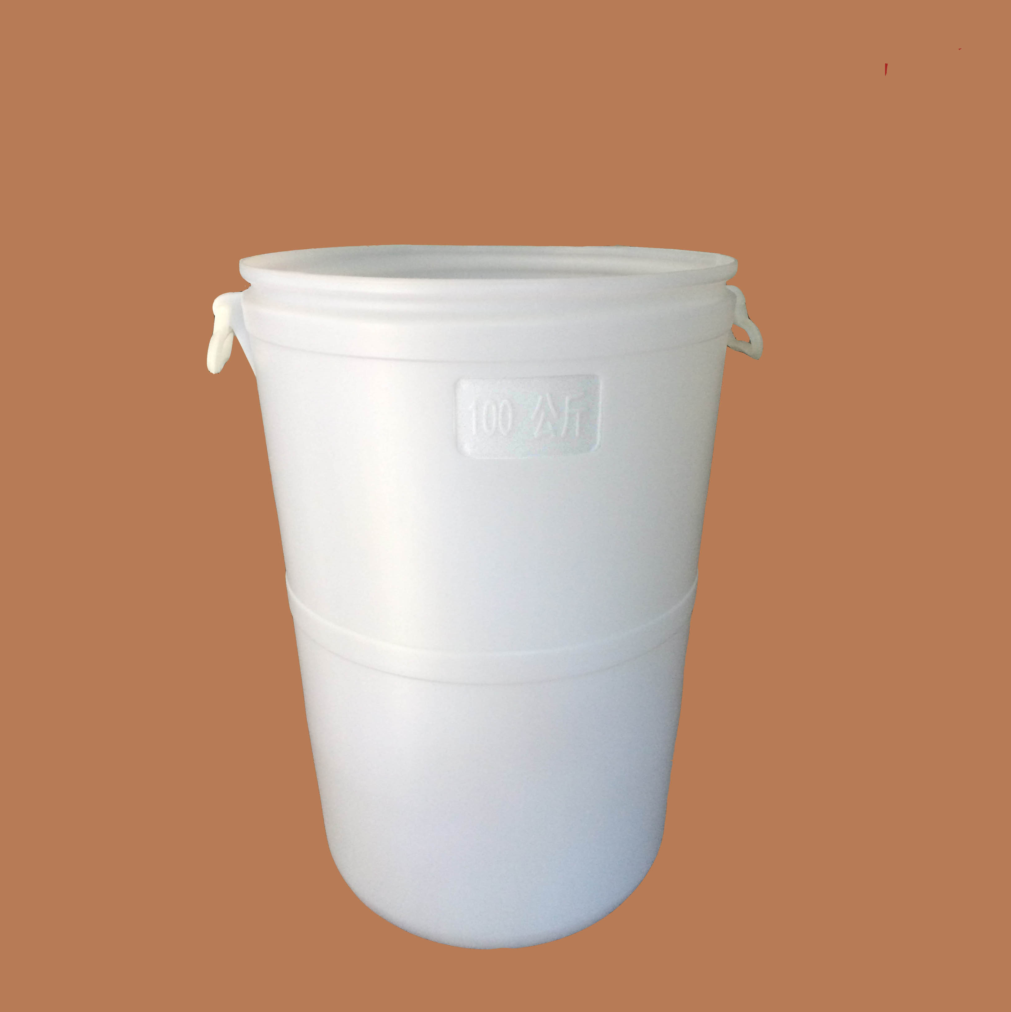 編號：100-109廣口活動(dòng)耳；身高730mm   上身直徑500mm 下身直徑420mm 口徑490mm 容量100升